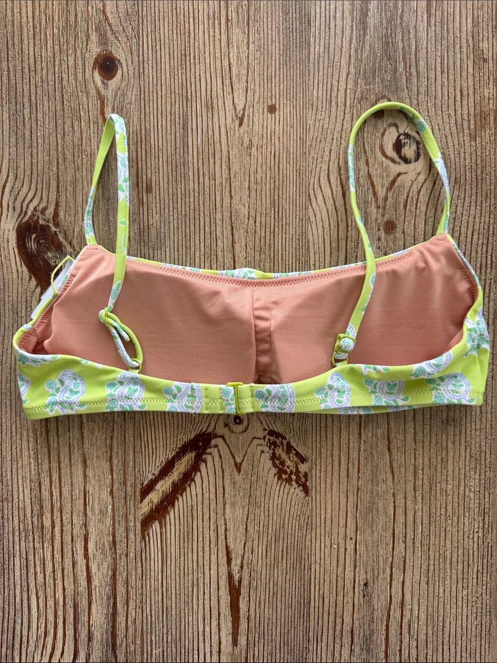 J. Crew Women’s Lime Green Paisley Swim Bikini Top